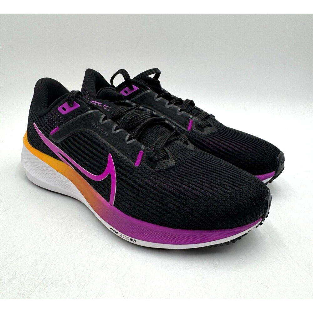 NEW Nike AIR ZOOM PEGASUS 40 Women's Athletic Sneaker Black US Size 8 NIB - Picture 1 of 11